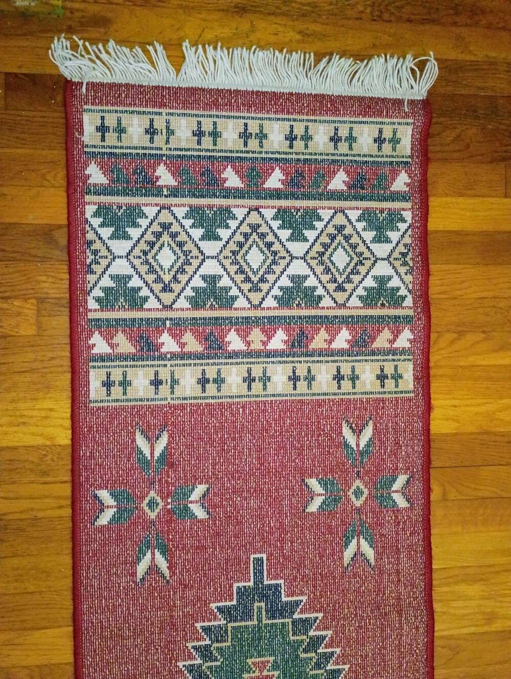 VTG Southwestern Wool‎ Navajo Runner Rug Bohemian 94" x 23" - Picture 7 of 16